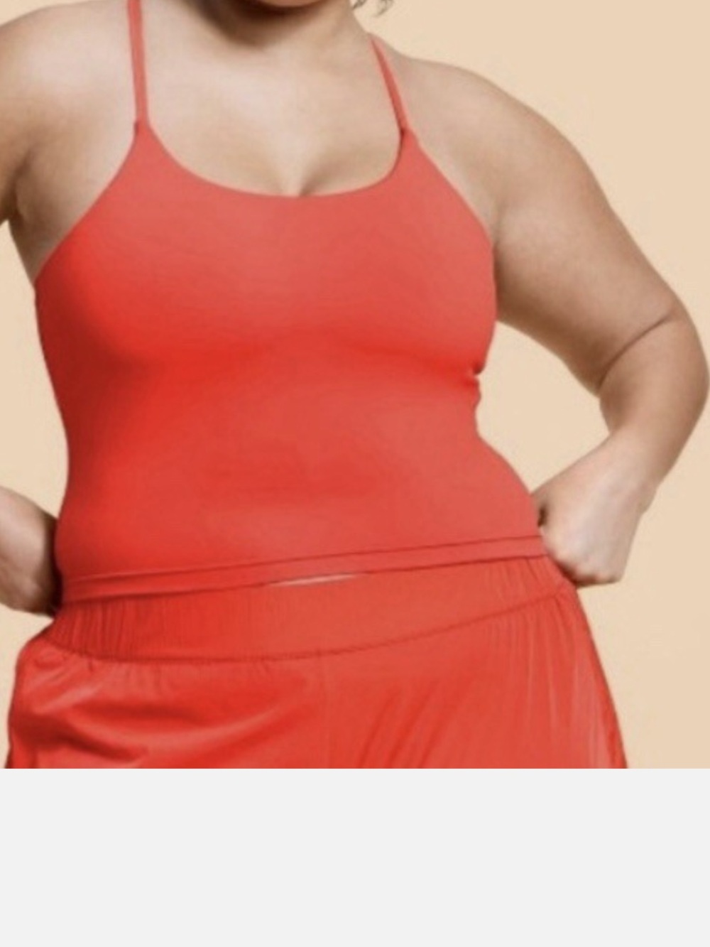Blogilates Spicy Orange Strappy Tank Cropped